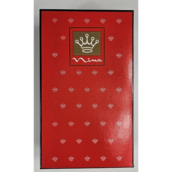 Vintage Nina Women's 6 1/2 M Black Velvet Heels Almond Toe With Box - Picture 10 of 12